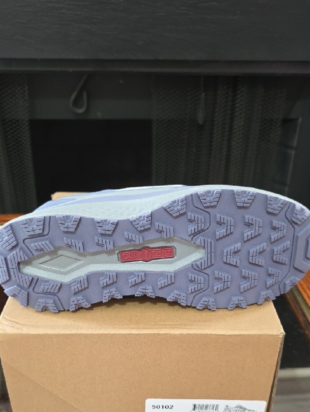 Women's Gray and Lavender Trail Running Shoe - Picture 3 of 10